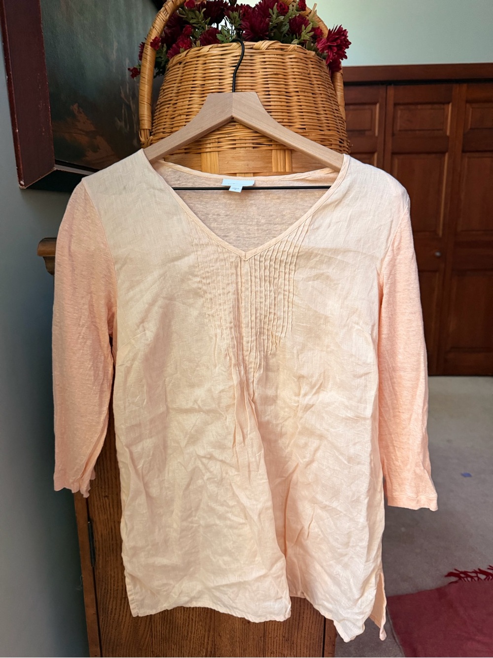 j.Jill linen  Tunic in Light Peach